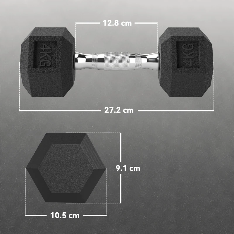 HOMCOM Haltere Hex 4kg Antiderapant