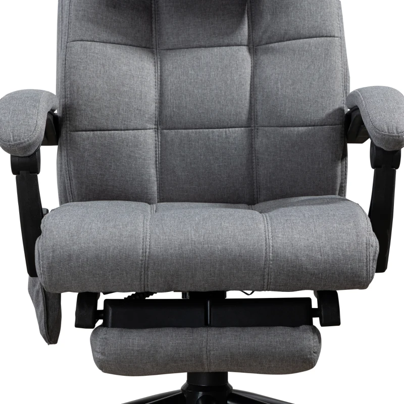 Vinsetto Bürostuhl mit Massagefunktion, ergonomisch, 66x76x112-120cm, Grau(m-10)