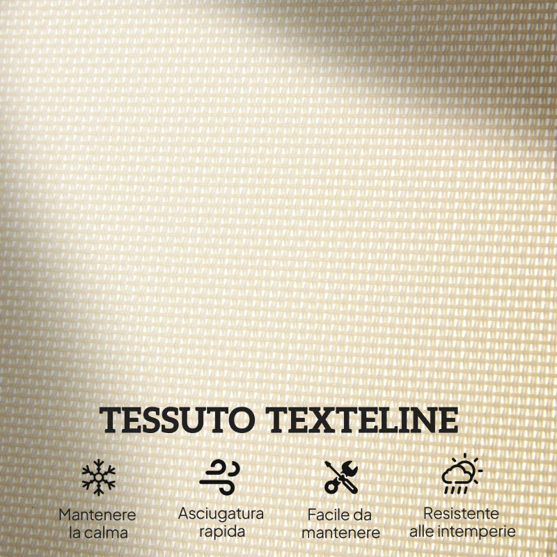 Outsunny Panchina a Dondolo da Giardino a 2 Posti in Metallo e Tessuto a Rete Traspirante, 120x70x85cm, Beige