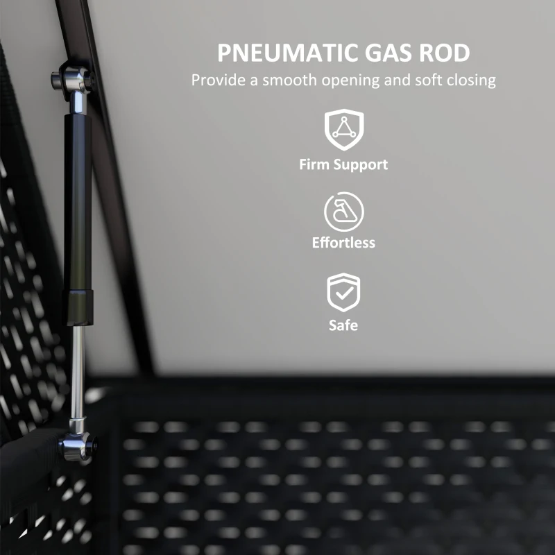 Outsunny 627 L Rattan Storage Box - Black