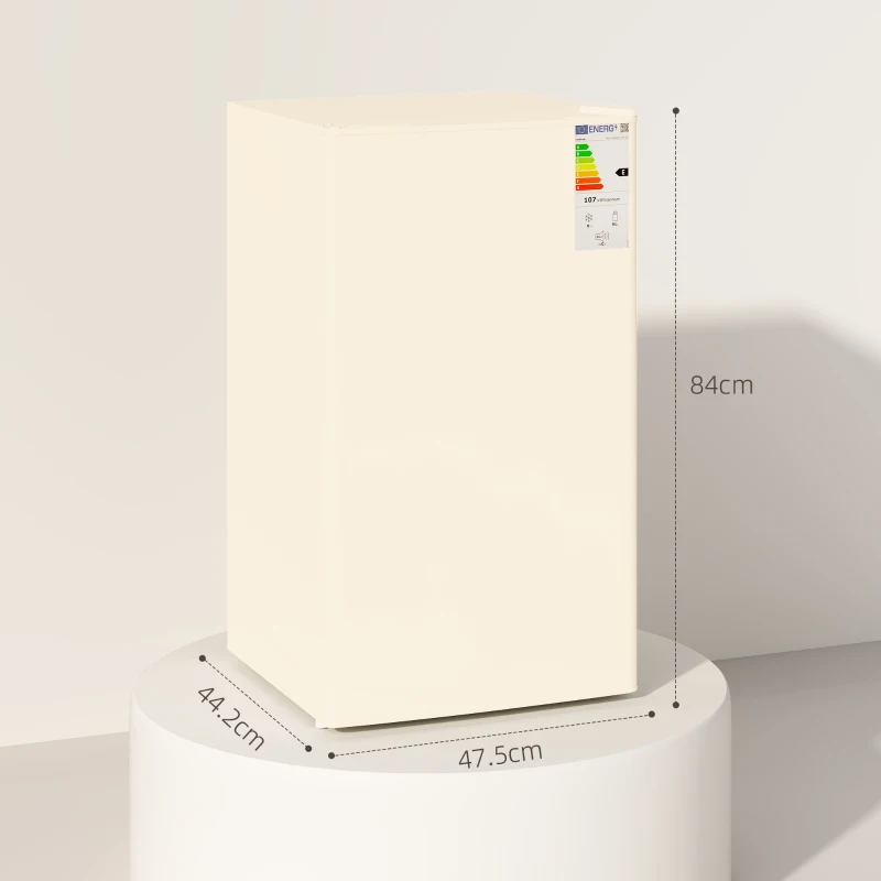 HOMCOM Under Counter Fridge, 91L Small Fridge with Chiller Box, Removable Shelf, Reversible Door, Adjustable Legs, Mini Refrigerator, Beige