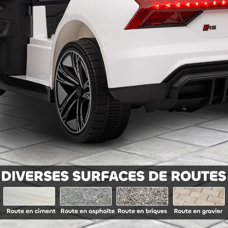 HOMCOM Voiture électrique enfant 12 V - véhicule électrique avec télécommande parentale fournie - V. Max. 5 Km/h - effets sonores, lumineux - Audi RS E-tron GT blanc(m-9)