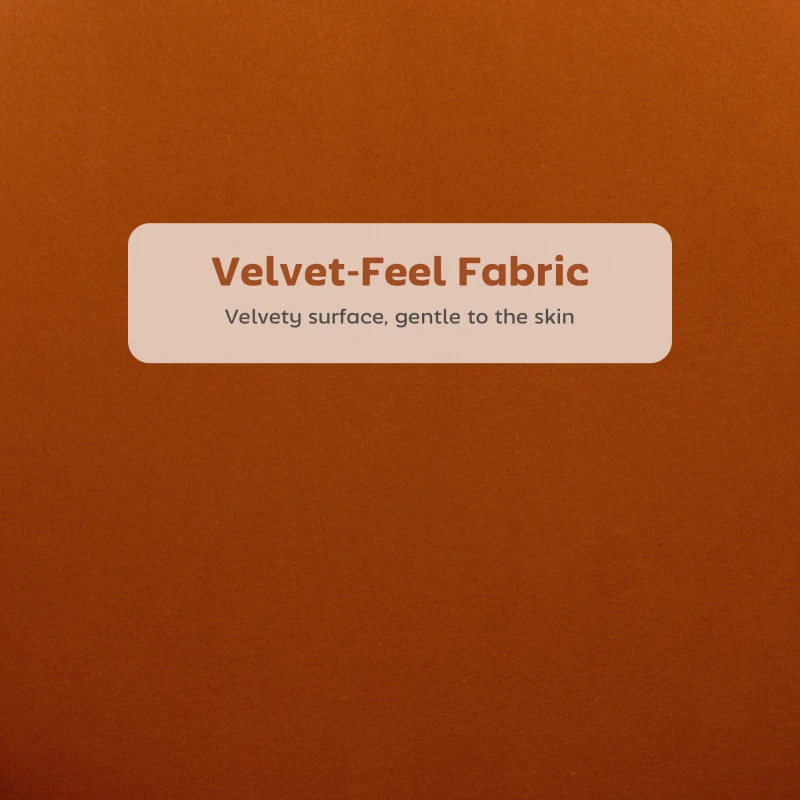 HOMCOM Set of Two Velvet-Feel Lotus Bar Stools - Orange