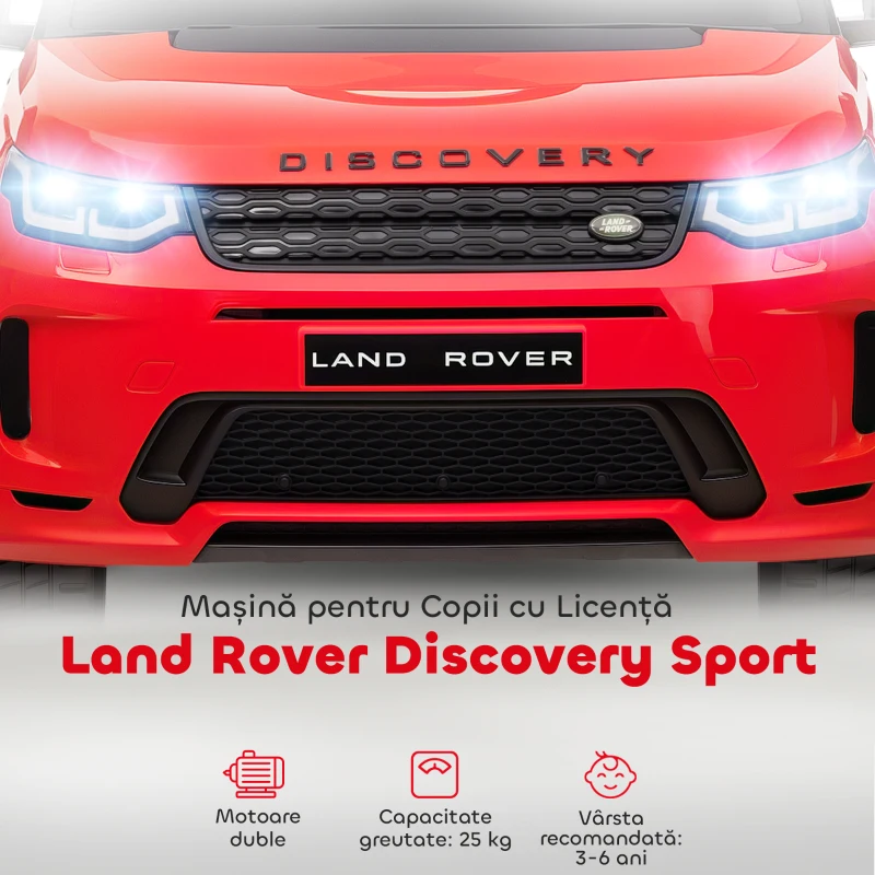 Aiyaplay Masina Electrica pentru Copii 3-6 Ani, cu Telecomanda, Centura, Muzica, Claxon si Faruri, 106x65.5x51 cm, Rosu