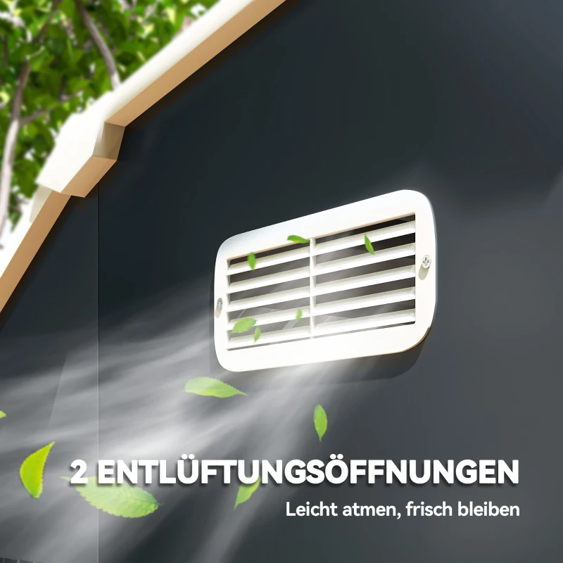 Outsunny Gartenhaus Geräteschuppen Gartenschuppen, wetterbeständig, 2 Fenster, 2 Türen, 238 x 132 x 198,5 cm, Dunkelgrau(m-7)