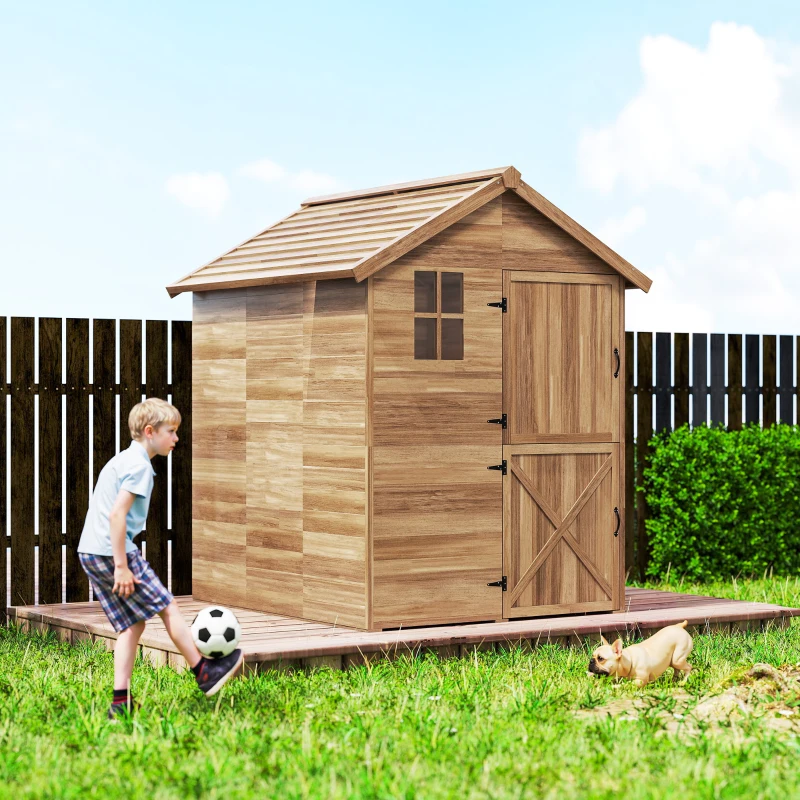 Outsunny Abri de jardin 2,88m² cabane à outils extérieur en bois toit étanche avec fenêtre transparente, plancher inclus