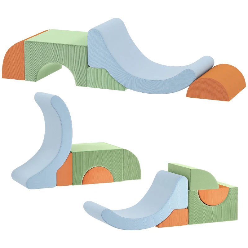 AIYAPLAY Ensemble de 5 blocs souples pour tout-petits, pour l'escalade, le rampement, la construction, léger, corduroy, mousse, multicolore