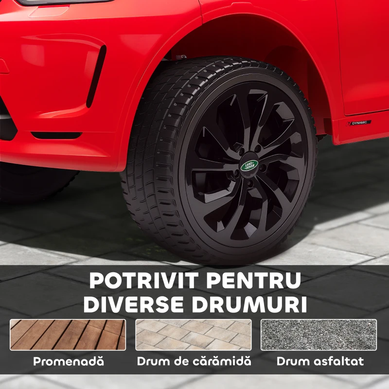 Aiyaplay Masina Electrica pentru Copii 3-6 Ani, cu Telecomanda, Centura, Muzica, Claxon si Faruri, 106x65.5x51 cm, Rosu