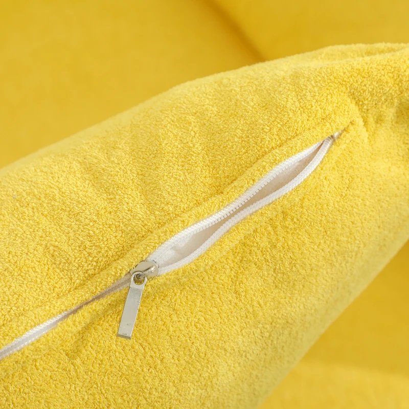 HOMCOM Divano 2 Posti Moderno con Cuscini e Rivestimento in Tessuto Spugna, 130x77x84 cm, Giallo