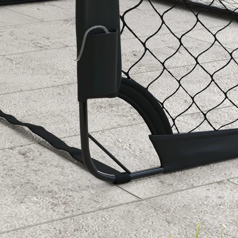 SPORTNOW Set da 2 Porte da Calcio per Bambini da 6 Anni con Luci LED, Pieghevoli con Borsa di Trasporto