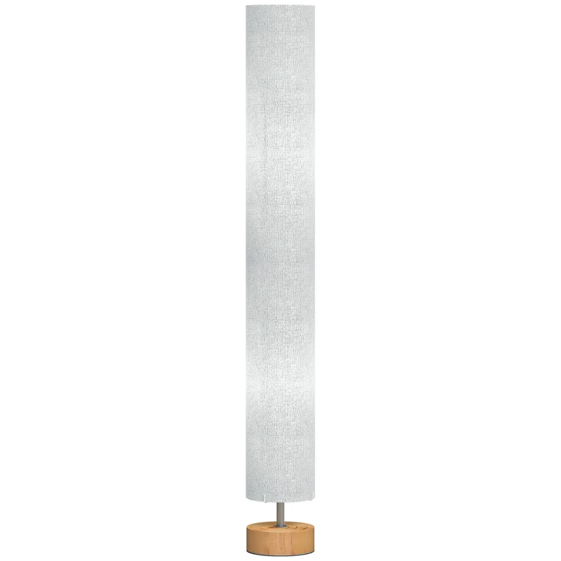 HOMCOM LED Floor Lamp for Living Room, 120cm Modern Standing Lamp with 3000K/4500K/6500K Colour Temperatures, Linen Shade and Wooden Base, Grey