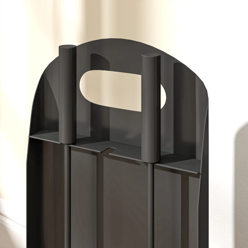 Outsunny Set de herramientas para chimenea 4 piezas, accesorio herramientas chimenea con escoba pala atizador y soporte, en metal negro