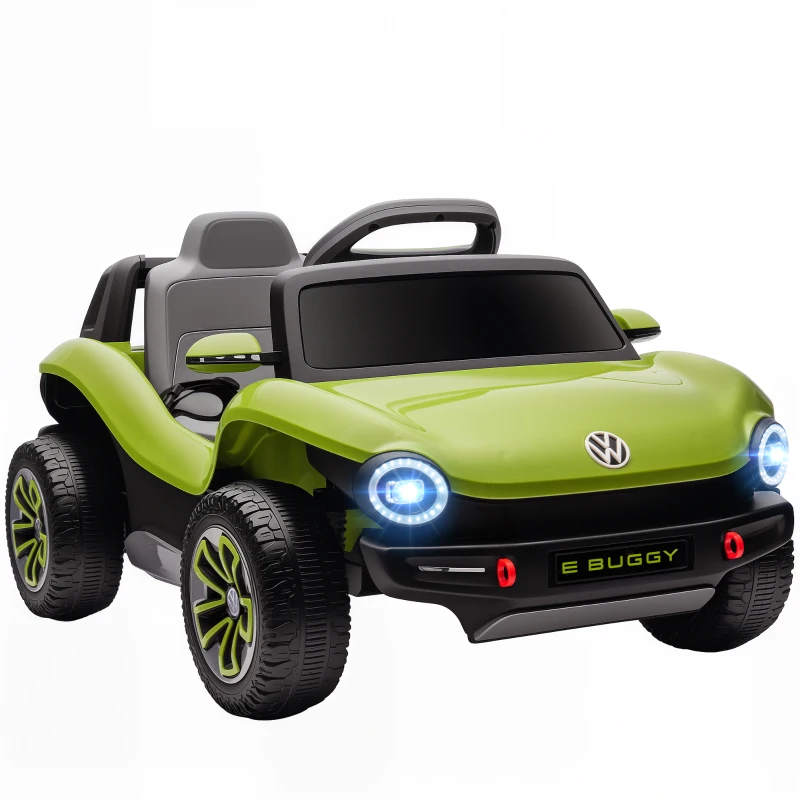 AIYAPLAY Coche Eléctrico para Niños de +3 Años Volkswagen E-Buggy 12V con Mando a Distancia 2,4 G Ruedas con Suspensión Verde