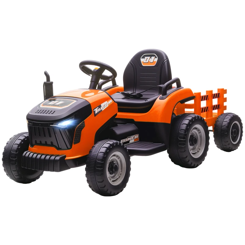 AIYAPLAY Tracteur pour enfants électrique, tracteur télécommandé à monter, démarrage en douceur, pour enfants de 3 à 8 ans, Orange