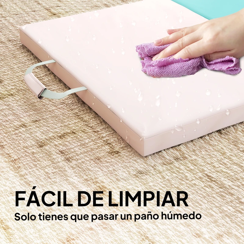 SPORTNOW Colchoneta Gimnasia Plegable de 2 Pulgadas de Grosor con Asas de Transporte y Bolsa para Yoga Aeróbic Multicolor