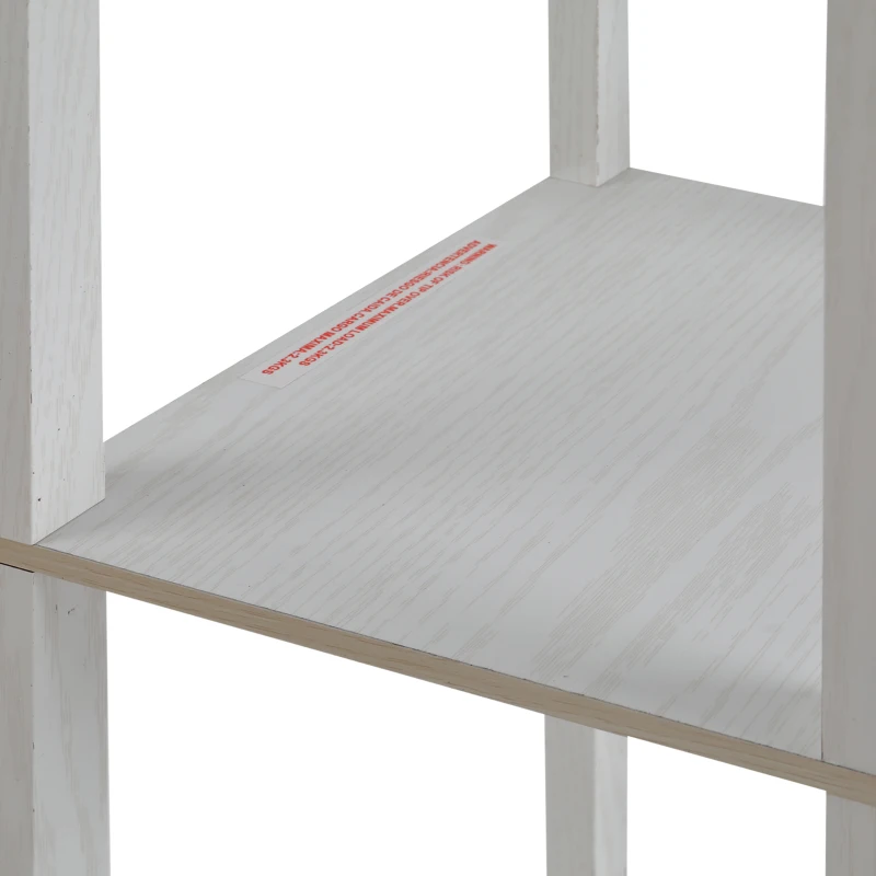 HOMCOM Lampada da Terra 40W con 3 Mensole e Interruttore a Pedale, in Legno e PS, 26x26x160 cm, Bianco