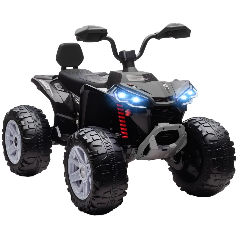 AIYAPLAY Kinderelektrisch quad, 24V Elektrisch voertuig met 4 wielen, koplampen, USB-aansluiting, MP3-functie, 6,5 km/u, 3-8 jaar