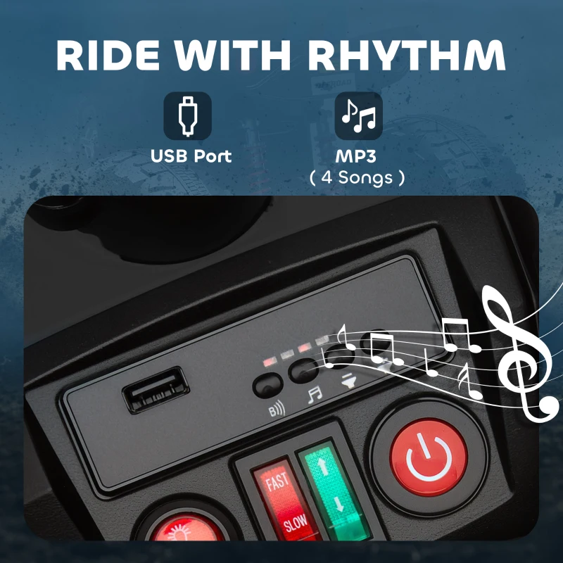 AIYAPLAY Quad Eléctrico para Niños, Quad Eléctrico de 24V con 4 Ruedas, Faros, Puerto USB, Función MP3, 6,5 km/h, 3-8 Años