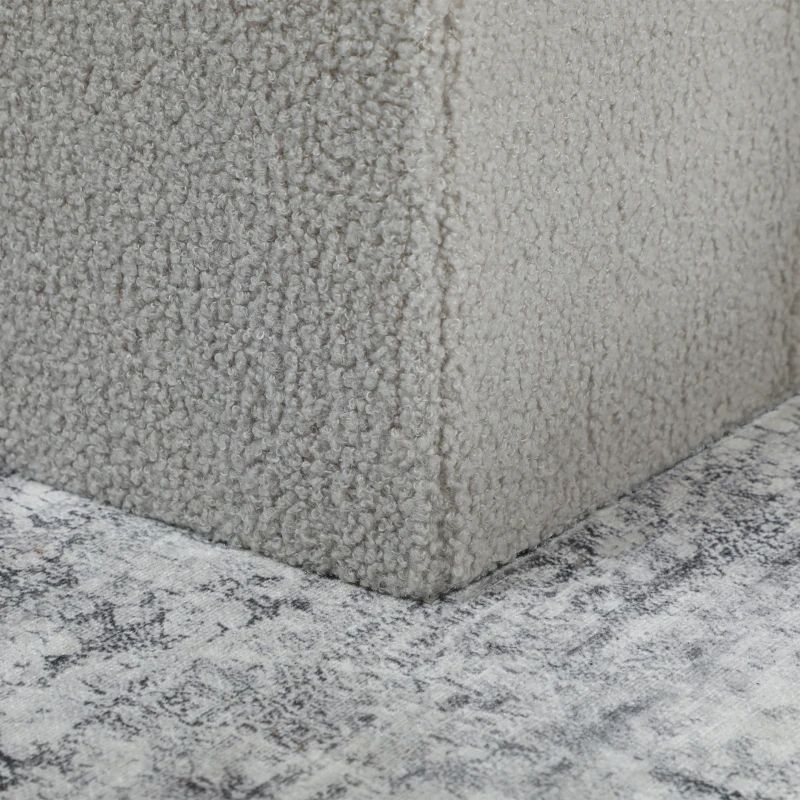 HOMCOM Panca Contenitore Imbottita con Coperchio, 76x38x38 cm, Grigio Chiaro