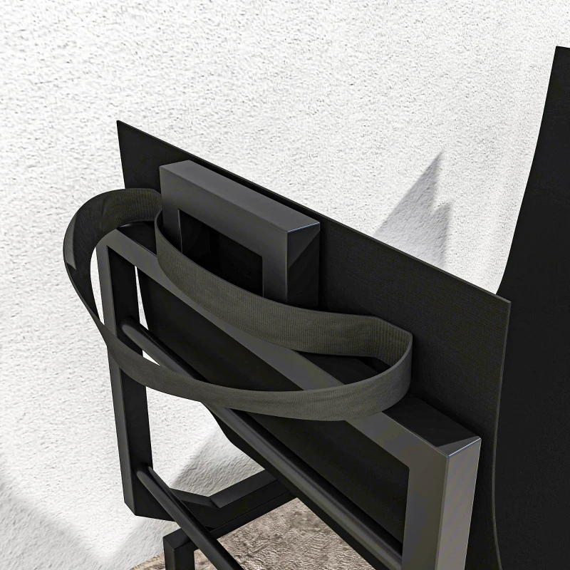 Outsunny Porta Legna in Metallo con Borsa da Trasporto Rimovibile in Tessuto Oxford, 53x33x43 cm, Nero