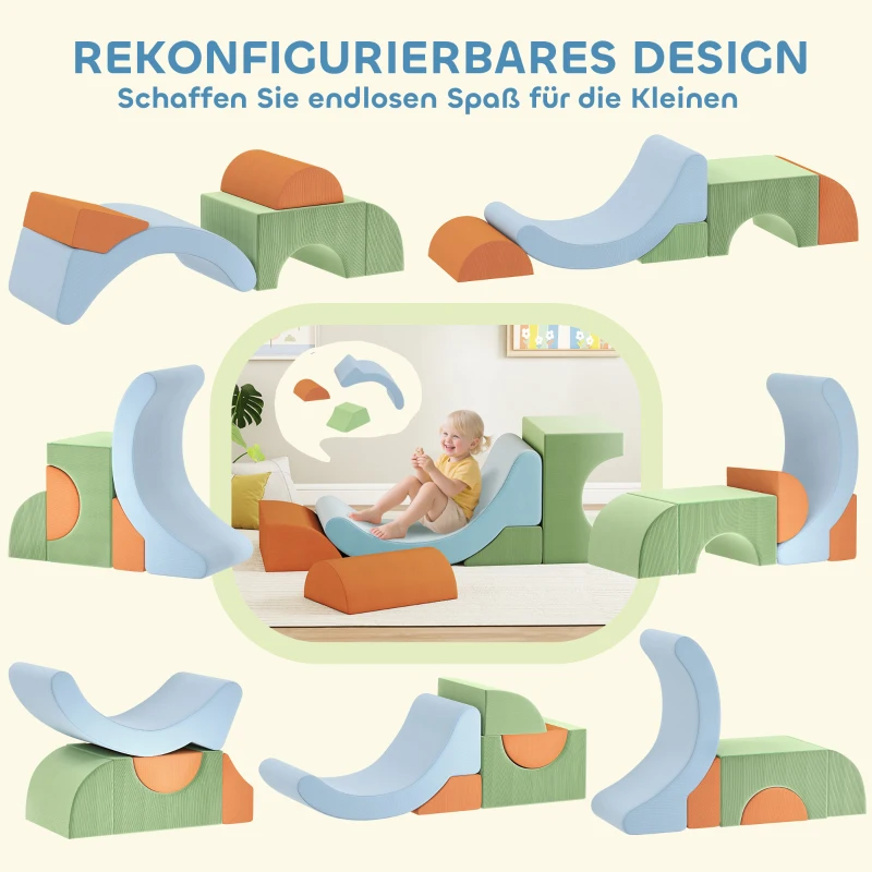 AIYAPLAY 5-delige Softbuks set voor kleinkinderen, voor klimmen, kruipen, bouwen, lichtgewicht, corduroy, schuim, kleurrijk(m-4)