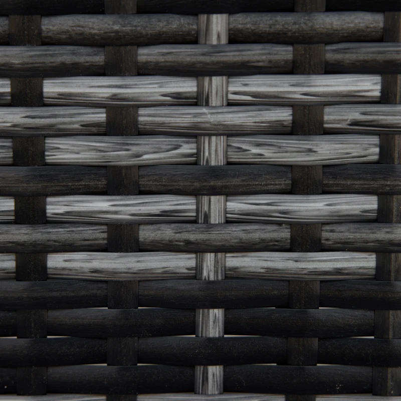 Outsunny Outdoor PE Rattan Footstool, Patio Wicker Ottoman with Cushion, for Backyard Garden Poolside Living Room 50 x 50 x 35 cm, Grey