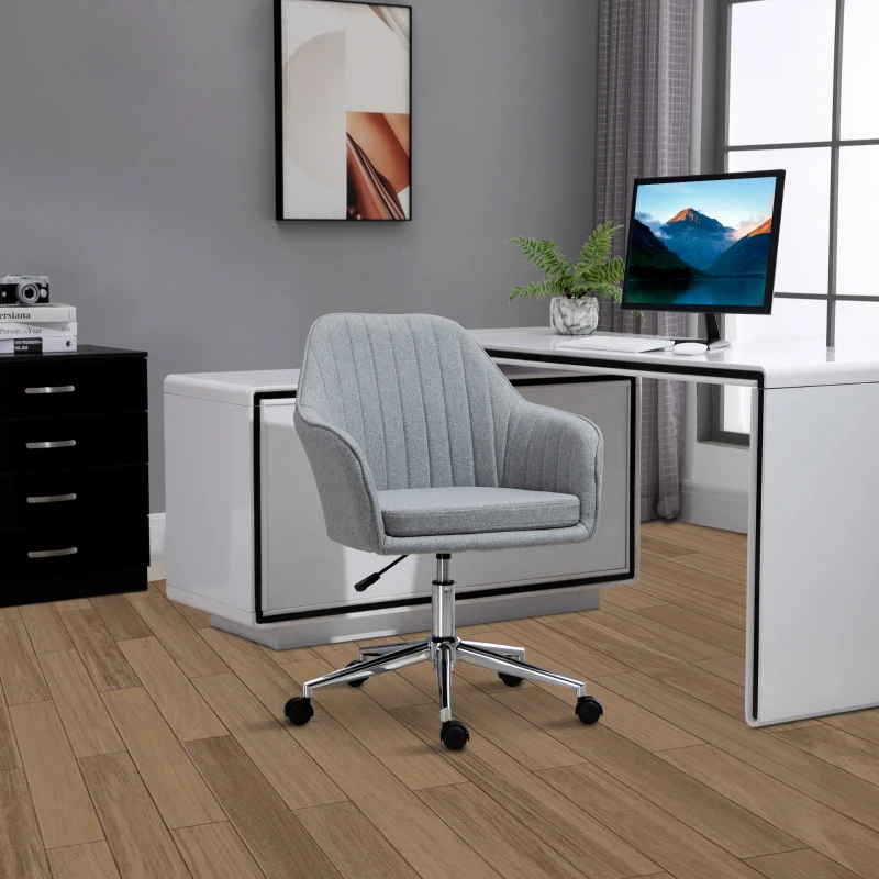 Vinsetto Cadeira de Escritório Operativa Giratória com Altura Ajustável Carga 120 kg 61x59x86-96 cm Cinza