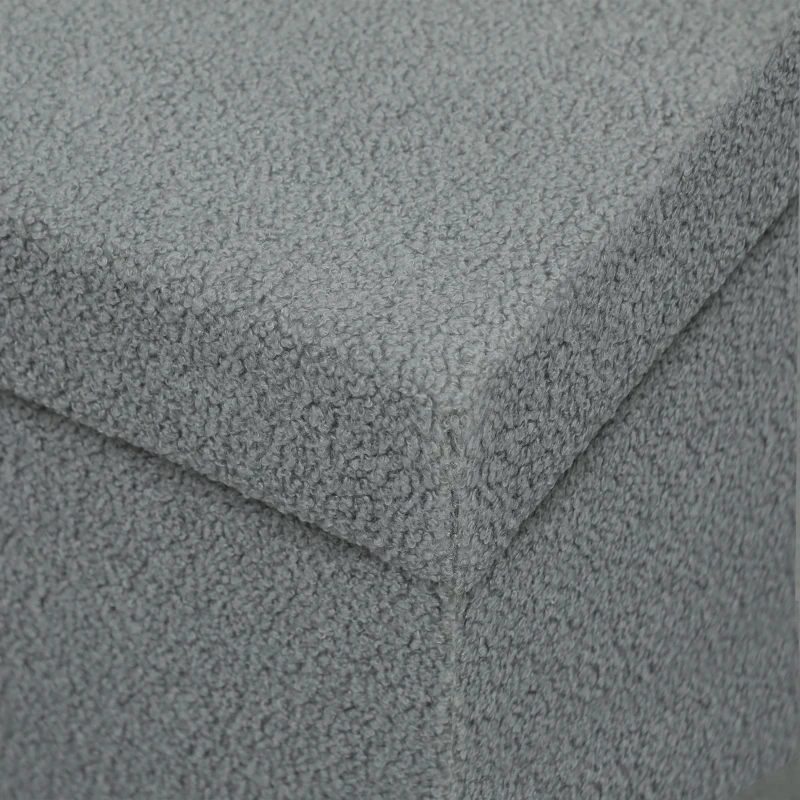 HOMCOM Banco Baúl con Espacio de Almacenamiento y Tapadera para Sala de Estar, Dormitorio, Pasillo, Gris Oscuro