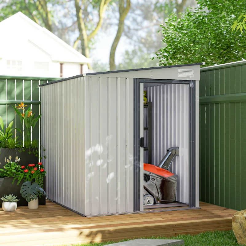 Outsunny Metalen tuinberging 2,81m² 154x206,5x181 cm met pultdak en fundament(m-10)