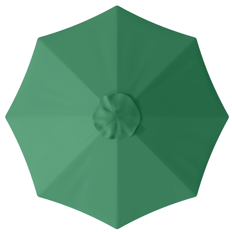 Outsunny Telo di Ricambio per Ombrellone da 3 m a 8 Stecche, Poliestere Anti UV 50+, Verde