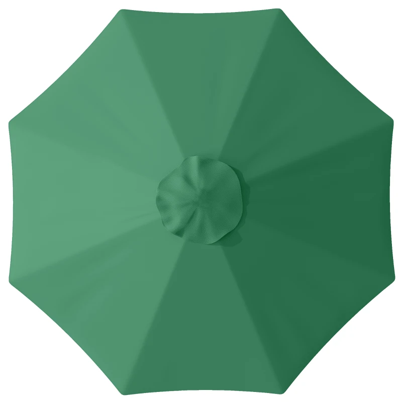 Outsunny Telo di Ricambio per Ombrellone da 3 m a 8 Stecche, Poliestere Anti UV 50+, Verde