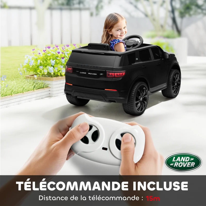 AIYAPLAY Voiture électrique pour enfants Land Rover Discovery Sport, 12V avec télécommande, lumières LED, pour 3-6 ans, noir(m-7)