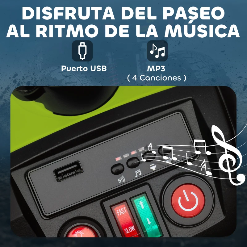 AIYAPLAY Quad Eléctrico para Niños de 3-8 Años 24V con 2 Motores Velocidad hasta 6,5 km/h Ruedas con Suspensión Verde