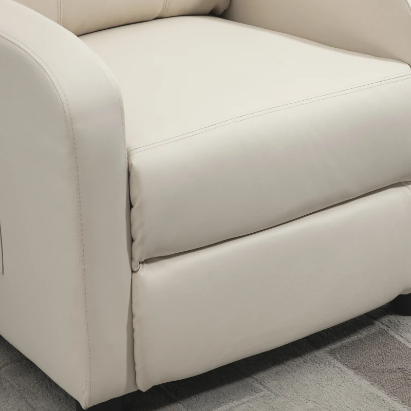 HOMCOM Poltrona de Massagem Reclinável com 2 Zonas de Massagem 8 Programas e 5 Níveis de Intensidade 68x88x98 cm Creme