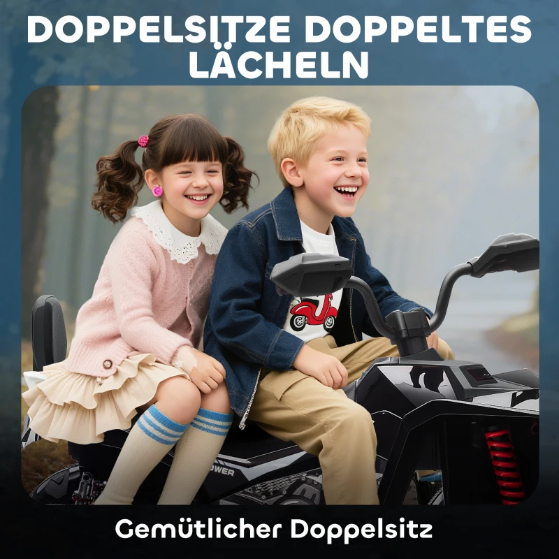 AIYAPLAY Kinder-Elektro-Quad, 24V Elektro-Fahrzeug mit 4 Rädern, Scheinwerfer, USB-Anschluss, MP3-Funktion, 6,5 km/h, 3-8 Jahre(m-5)