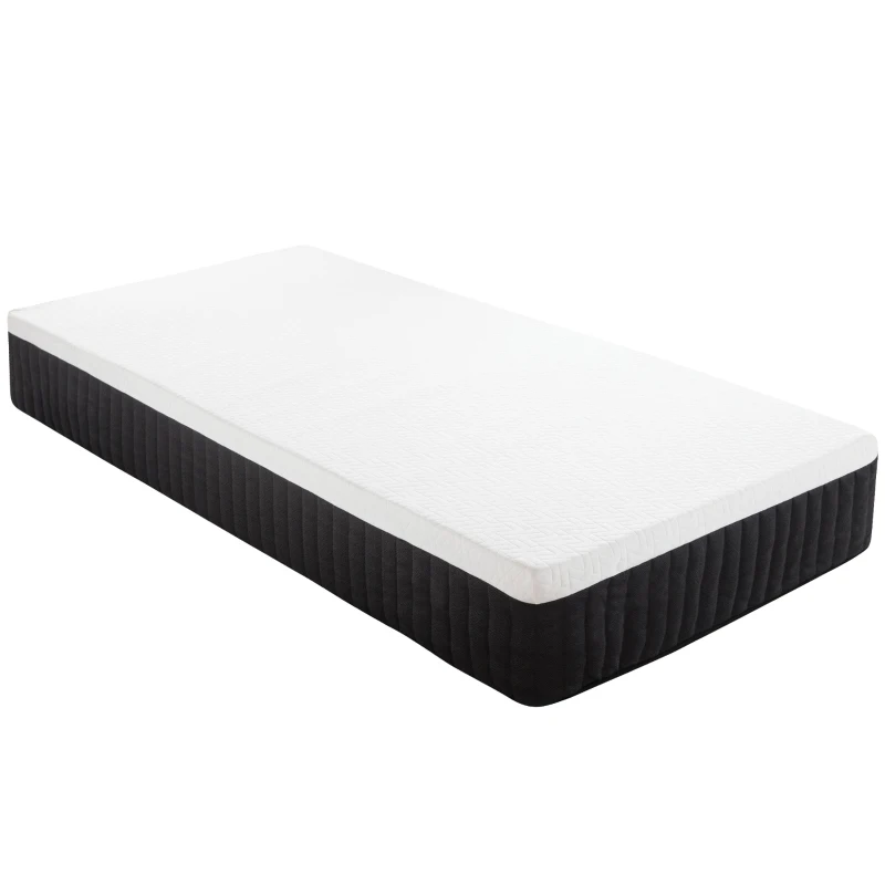HOMCOM Colchón ergonómico con espuma viscoelástica, soporte de 7 zonas, muelles ensacados