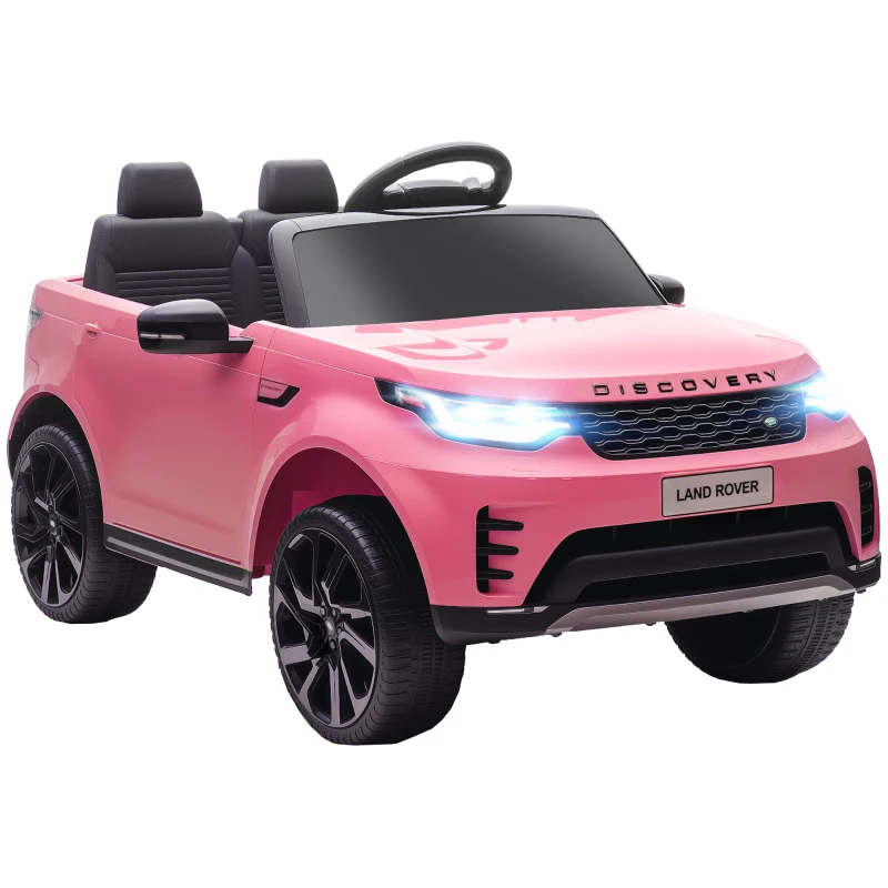 AIYAPLAY Coche Eléctrico para Niños Licencia Land Rover con Faros LED, Claxon y Control Remoto, 105x68.5x58 cm, Rosa