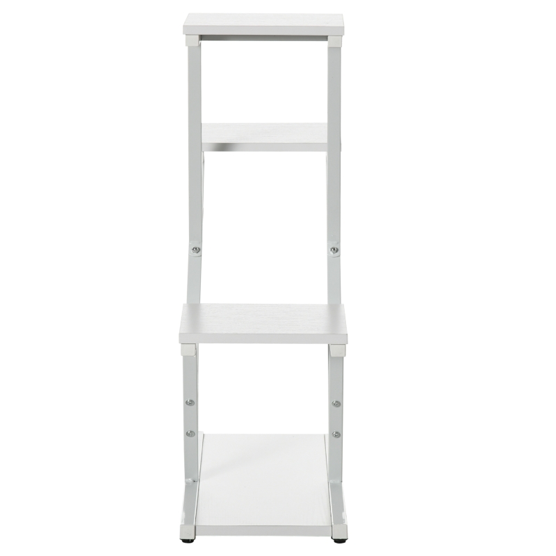 Outsunny Scaletta Portavasi a 4 Livelli per Interni ed Esterni in MDF e Acciaio, 50.5x24x81 cm, Bianco