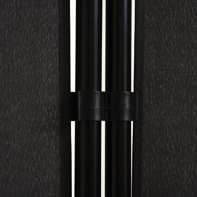 HOMCOM Biombo Separador de Ambientes de 3 Paneles 253x50x182 cm Divisor de Habitación Plegable con 6 Pies de Metal Negro