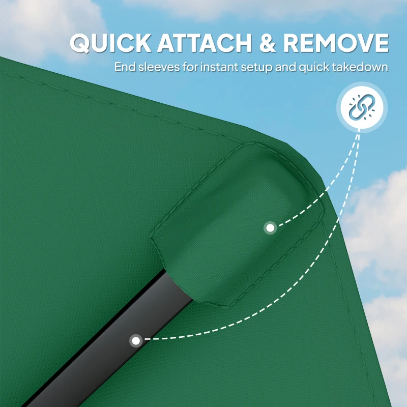 Outsunny 3 m Replacement Parasol Canopy with Top Vent, UPF 50+ Garden Parasol Replacement Canopy, 8 Rib Parasol Cover Replacement Fits Various Frames, Green