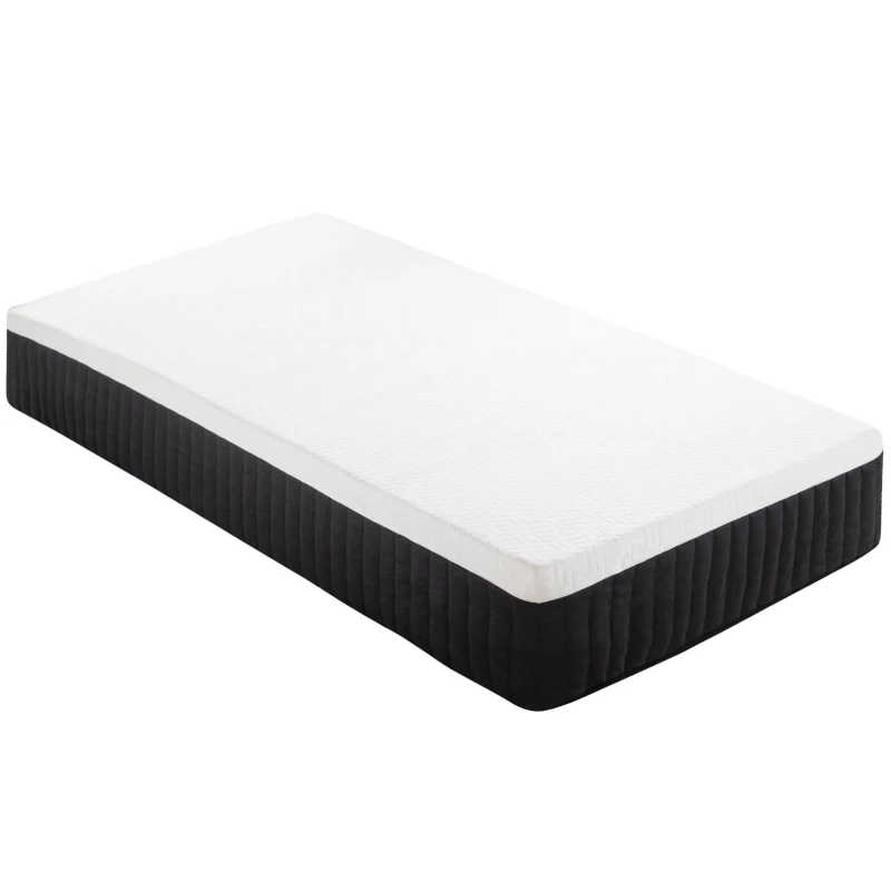 HOMCOM Matelas ergonomique en mousse à mémoire de forme et soutien en 7 zones avec ressorts ensachés