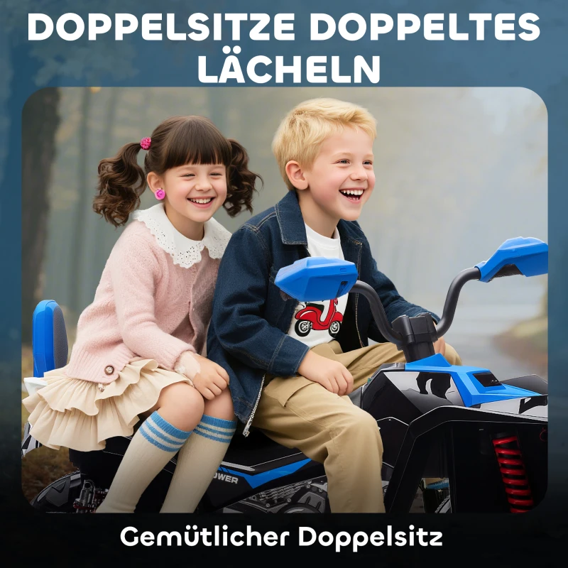 AIYAPLAY Kinder Elektrische Quad, 24V Elektrisch Voertuig met 4 Wielen, Koplampen, USB-aansluiting, MP3-functie, 6,5 km/h, 3-8 Jaar