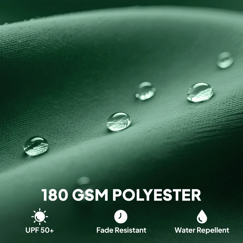 Outsunny 3 m Replacement Parasol Canopy with Top Vent, UPF 50+ Garden Parasol Replacement Canopy, 8 Rib Parasol Cover Replacement Fits Various Frames, Green