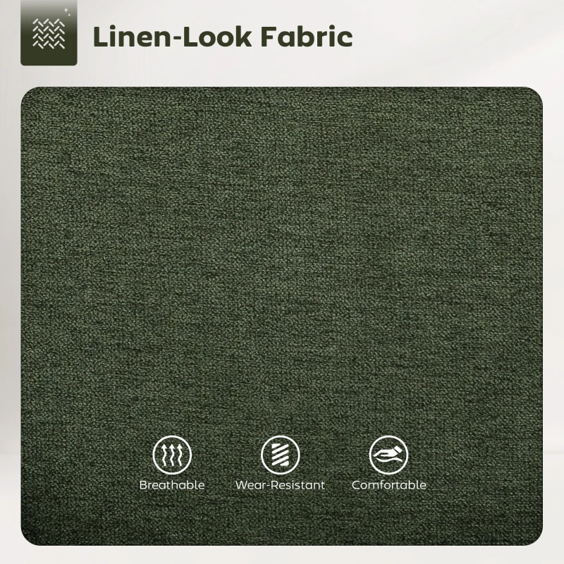 HOMCOM Set of Two Relaxed Tub Bar Stools - Dark Green