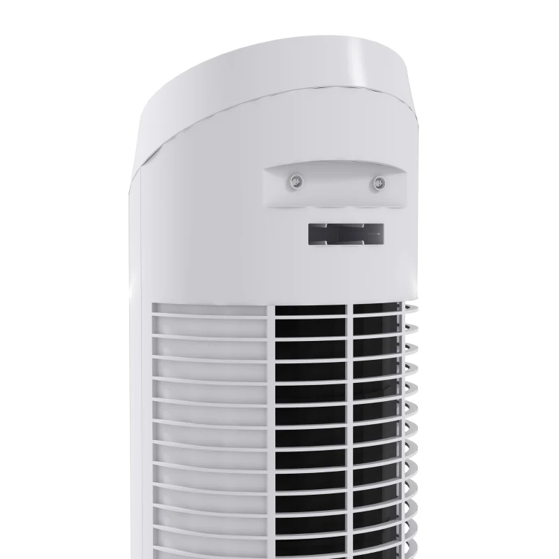 HOMCOM Ventoinha de Coluna 45W Ventoinha de Coluna Silenciosa com 3 Velocidades e Oscilação 70° para Sala Quarto Ø27x75 cm Branco