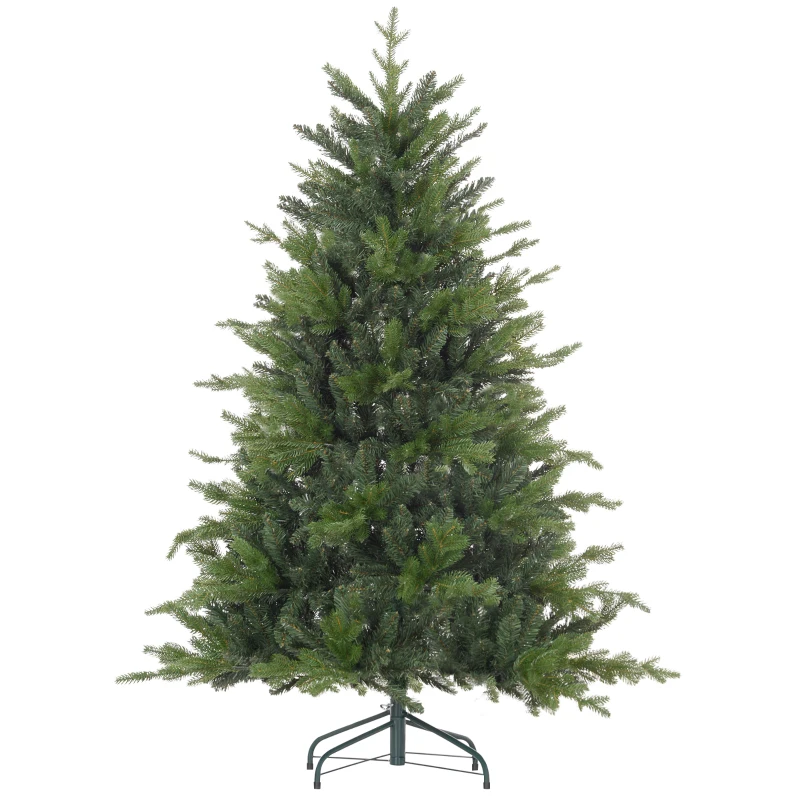 HOMCOM Sapin de Noël 150 cm en Plastique Vert avec Base en Métal et 1309 Branches Ignifuges