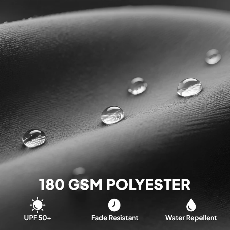 Outsunny 3 m Replacement Parasol Canopy with Top Vent, UPF 50+ Garden Parasol Replacement Canopy, 8 Rib Parasol Cover Replacement Fits Various Frames, Grey