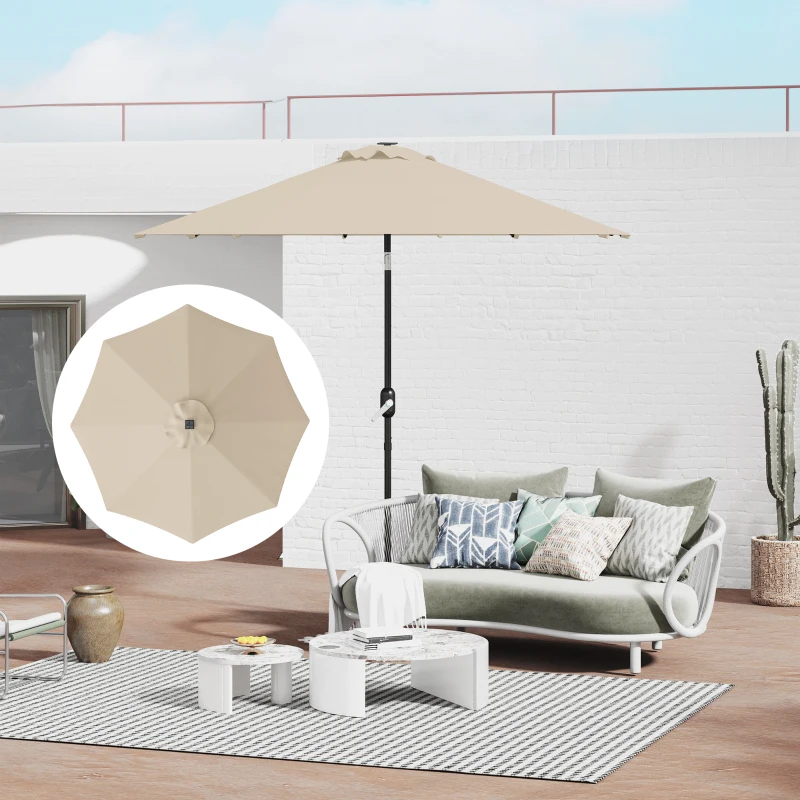 Outsunny Toldo de Substituição para Chapéu de Sol de 3 m Toldo de Reposição para Chapéu de Sol com Ventilação Superior Proteção UV 50+ Caqui