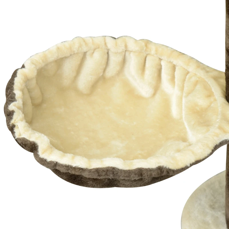 Pom de zgâriat pentru pisici cu acoperire sisal 65x50x153cm crem-cafea