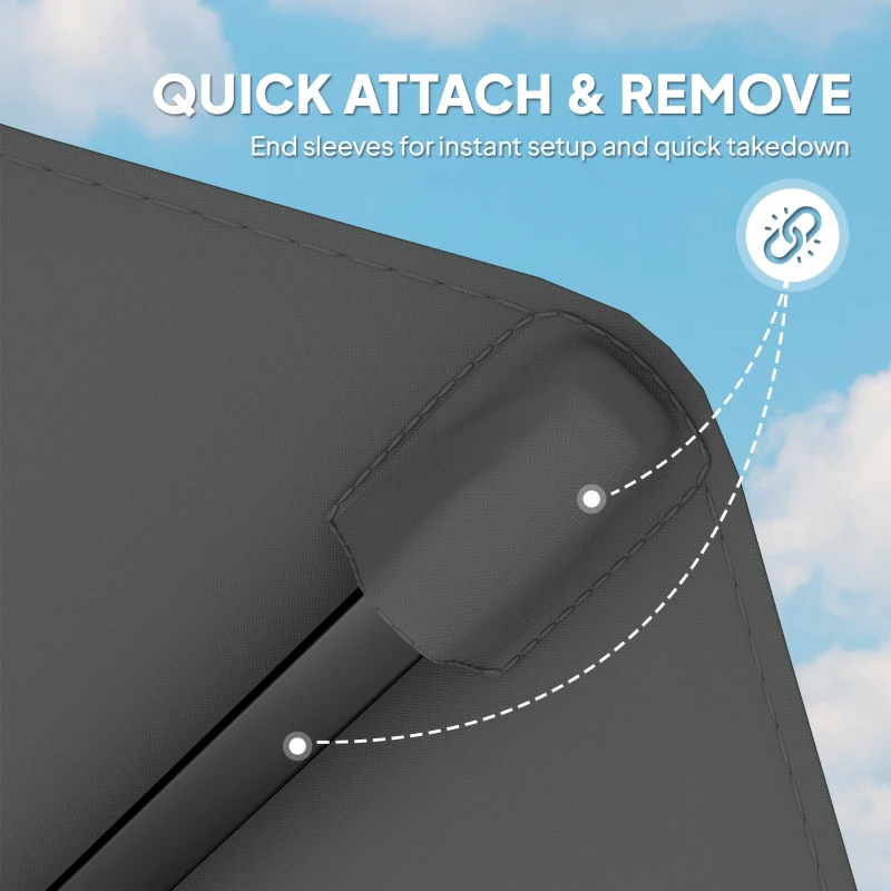 Outsunny 3 m Replacement Parasol Canopy with Top Vent, UPF 50+ Garden Parasol Replacement Canopy, 8 Rib Parasol Cover Replacement Fits Various Frames, Grey